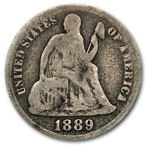 1889 Liberty Seated Dime VG 1889 Liberty Seated Dime VG